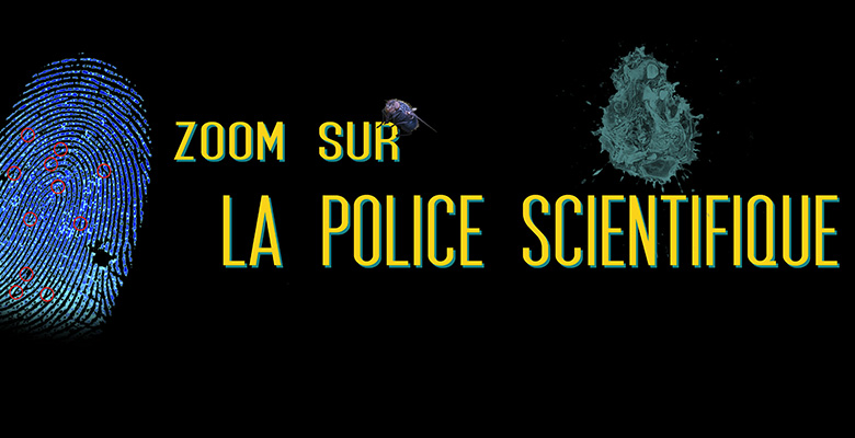 Titre de l'exposition police scientifique avec une empreinte de doigt