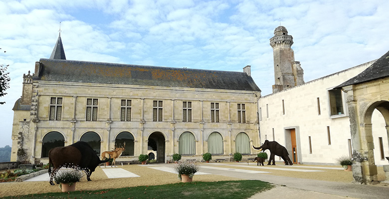 Musée de la Préhistoire, vue de la cour d'honneur et de l'aile Renaissance.