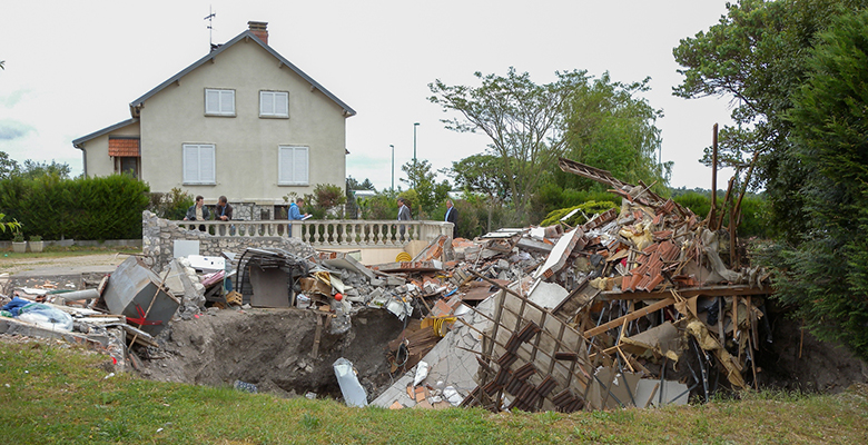 Effondrement à Saint-Pryvé-St-Mesmin (45) en 2010.