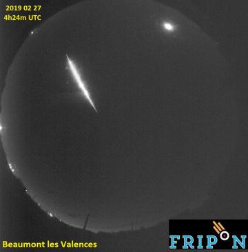 Bolide observé par une caméra FRIPON