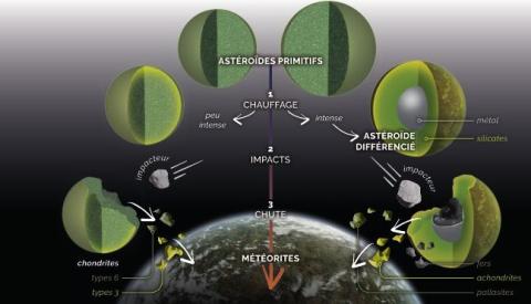 La différentiation des météorites. MNHN.